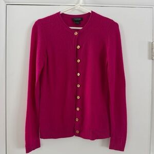 Bloomingdale’s 100% Cashmere Fuchsia Cardigan Sweater / Classic Luxury